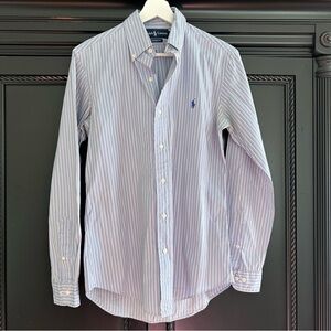 Ralph Lauren Light Blue Striped Button Down Shirt